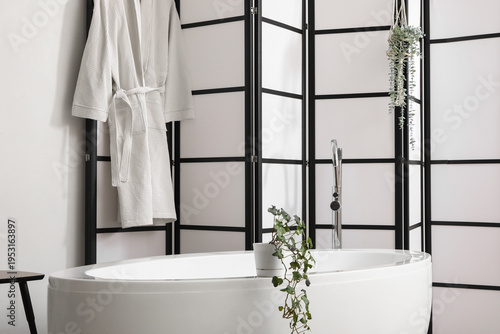 Interior of room with bathr...