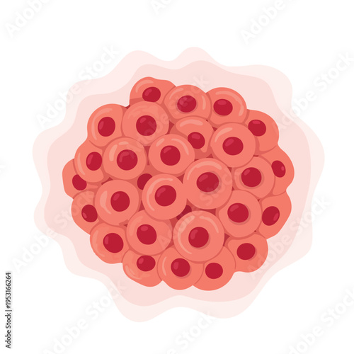 Cell cluster illustration. Biology concept. Medical diagram. Scientific representation.