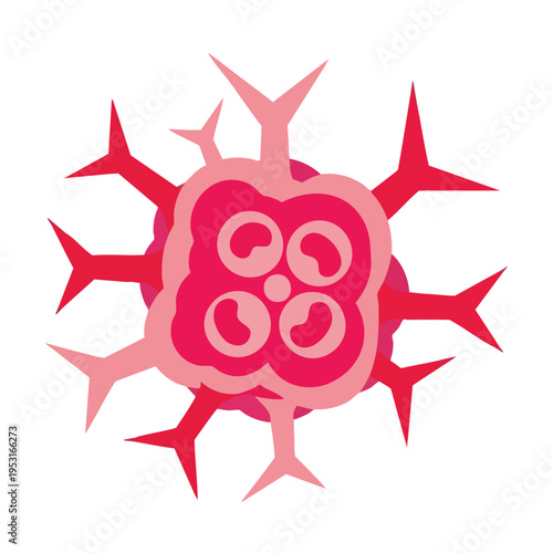 Abstract Cell Illustration. Stylized Microorganism Graphic. Biology Science Icon. Medical Research.