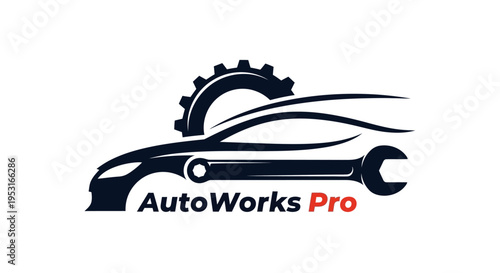 AutoWorks Pro Car Repair and Maintenance Service Logo.