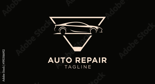 Modern Auto Repair Logo with Sleek Car Silhouette.