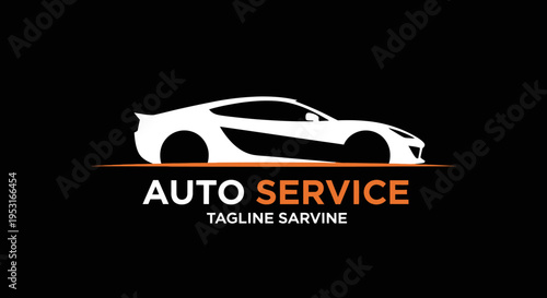 Modern Sports Car Auto Service Logo Design.