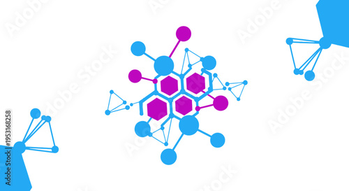 Abstract geometric network with interconnected nodes and hexagons.