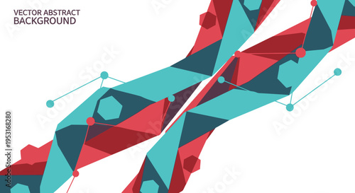 Abstract geometric pattern with interconnected shapes and lines.