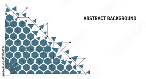 Abstract geometric pattern with interconnected hexagons and triangles.