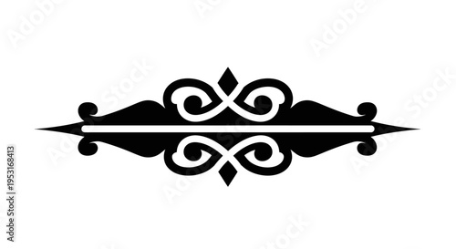 Black Ornament Swirl Decorative Element Vector Design