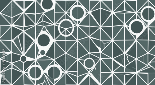 Geometric Abstract Pattern with Circles and Lines.