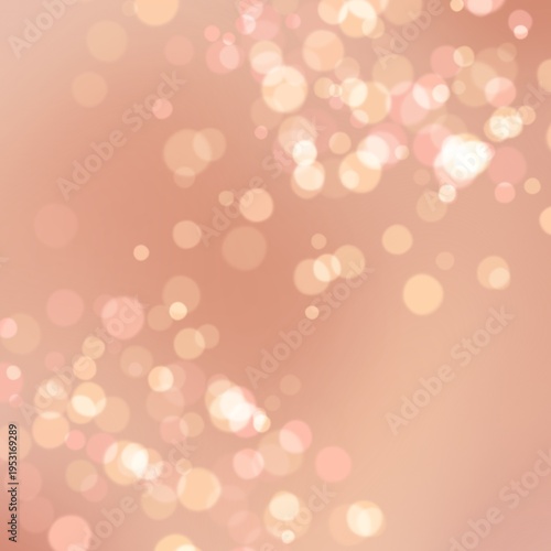 Soft peach coral bokeh background with glowing light circles, warm pastel abstract blur