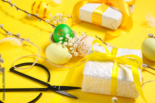 Easter eggs with gift boxes...