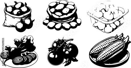 High-Quality Vector Style Fruit Icon Set Including Oranges, Lemons, Pomegranates, and Strawberries Perfect for Nutrition Blogs and Healthy Eating Apps