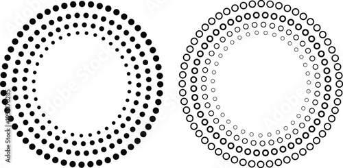 Circle pattern composed of dots and rings