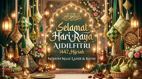 Eid al Fitr decorations with traditional elements