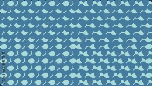 Seamless Blue Fish Pattern vector background