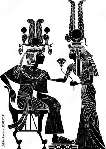 Egyptian hieroglyph and symbol. Design element.Isolated figure.