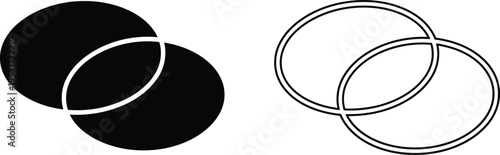 Venn Diagram Intersection Graphics Set Vector