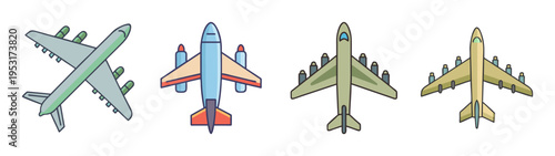 Collection of fighter jets vector illustration for aviation enthusiasts and military aircraft fans