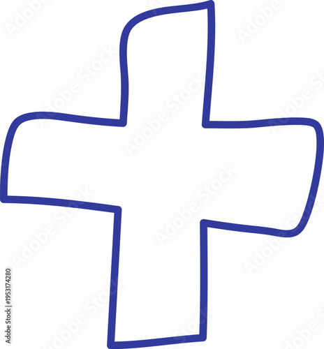 Plus Sign Hand Drawn Doodle