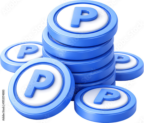 3D Reward Point Coin Icon – Gold Loyalty Token Illustration