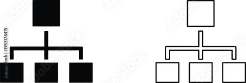 Organizational Chart Hierarchy Flowchart Icons Vector