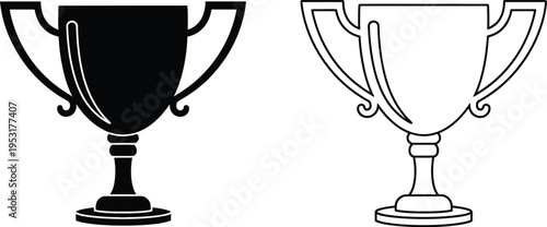 Trophy Cup Icon Set Vector Illustration Vector
