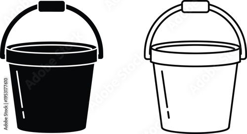 Bucket Icon Set Vector