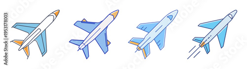 Explore different aircraft designs and aviation concepts in this captivating airplane illustration design