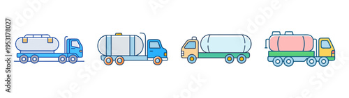 Illustration of tanker trucks vector design for logistics and transportation business needs and designs