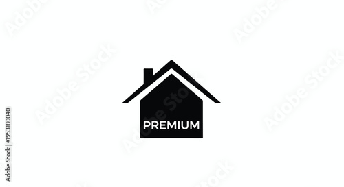 A simple black and white icon of a house with a chimney and the word 'PREMIUM' on it, against a clean white background.