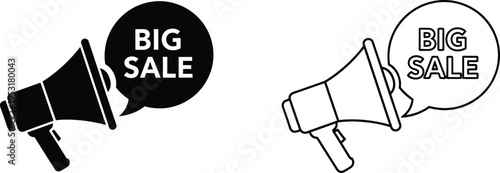Big Sale Megaphone Icon Set Vector