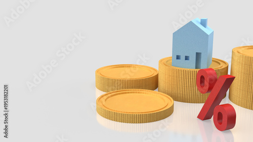 Home Loan Interest Rate and Property Investment Concept 3d render.