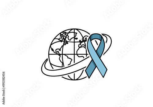 World Health Awareness Ribbon. Global Health Support. Medical Symbol.