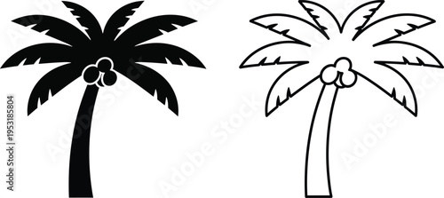 Palm Tree Icon Set Vector