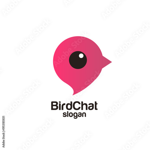 Bird Chat Logo Design for Messaging App Icon