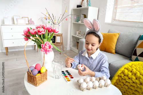 Cute little girl with bunny...