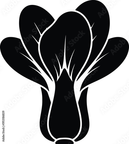 Silhouette fresh organic bok choy vegetable for healthy food icon vector design