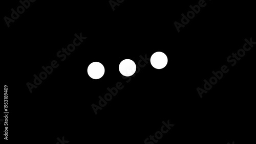 Foto Three white circles on black background minimalistic simple shapes loading anima