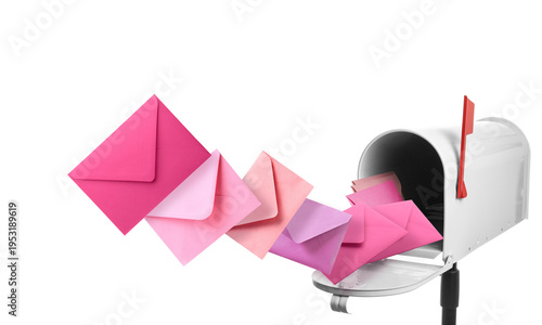 Open mail box and flying le...