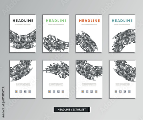 Set of vector artwork with future background