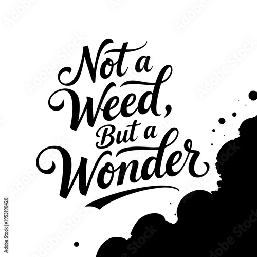 Inspirational phrase “Not a Weed But a Wonder”, dedicated to World Dandelion Day, highlighting beauty in simple wildflowers