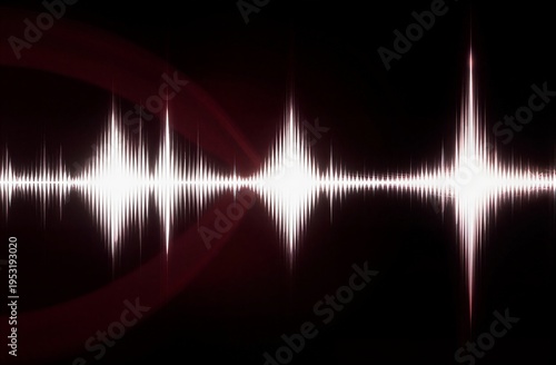 Vibrant audio waveform pulses against a dark background radiating