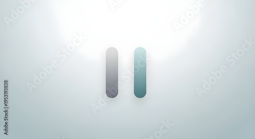 Minimalist Pause Icon Button on White Background