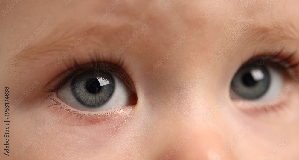 Obraz premium Macro view of cute child with beautiful eyes
