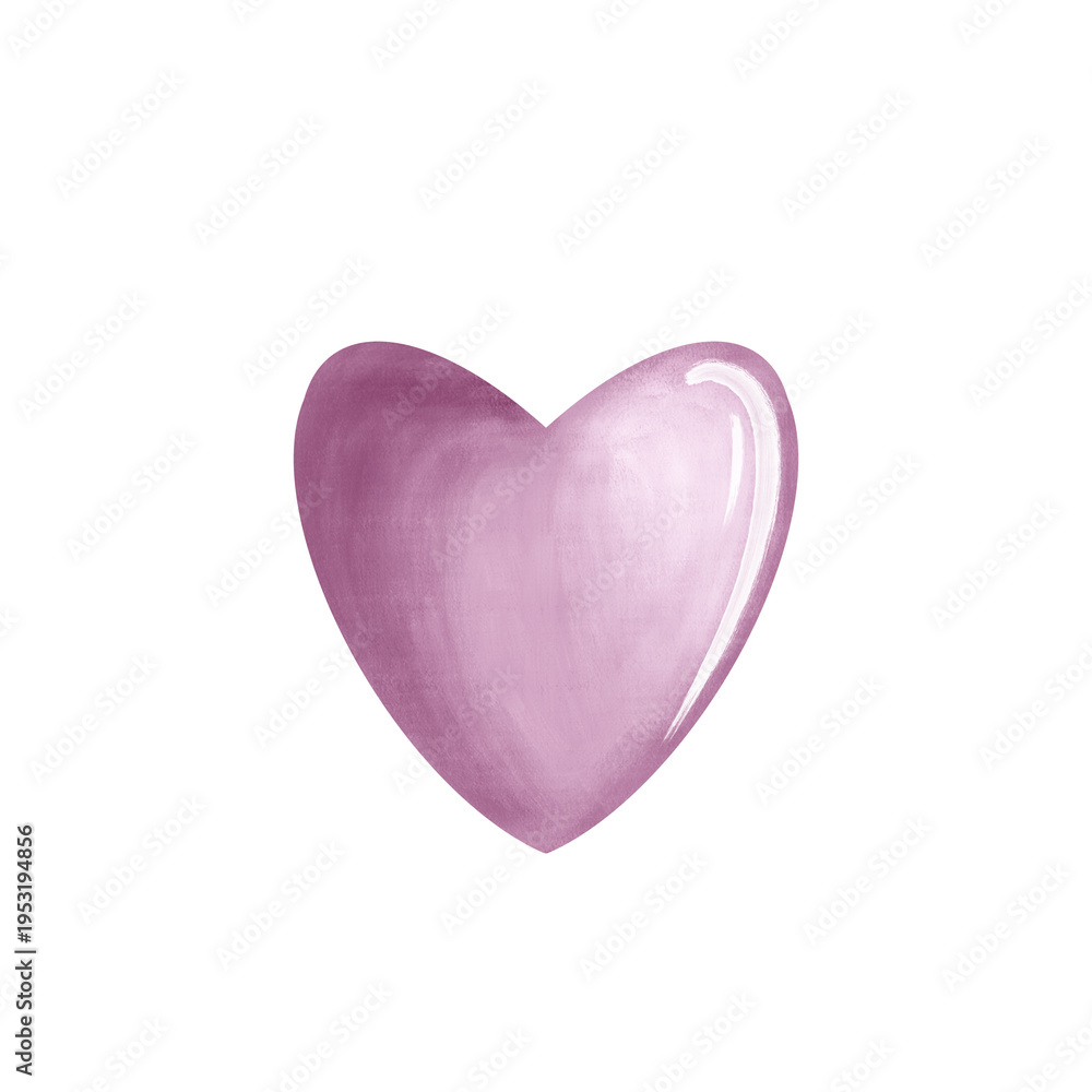 Obraz premium Kids illustration of a purple heart. Hand-drawn on a tablet. Ideal for kids designs, cards, websites, textiles, and wrapping paper.