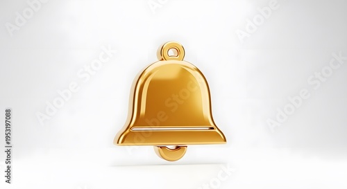 golden  Shiny Bells Symbolizing Alerts and Notifications on white background 