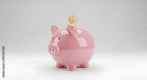  Pink Piggy Bank with Coin and Flame Symbolizing Savings Crisis
