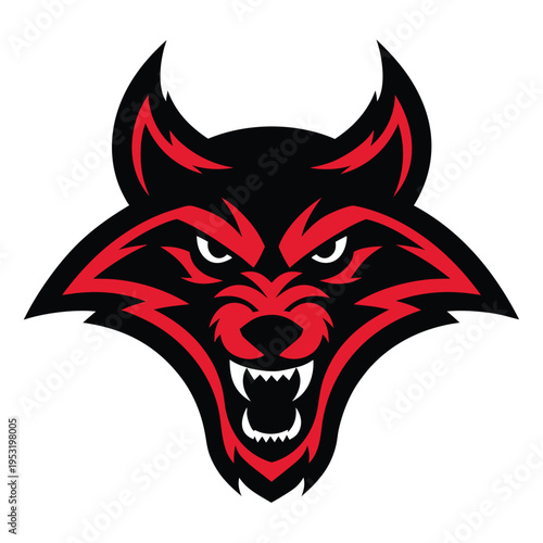 Fierce Wolf Head Logo – Aggressive Mascot Vector Illustration

