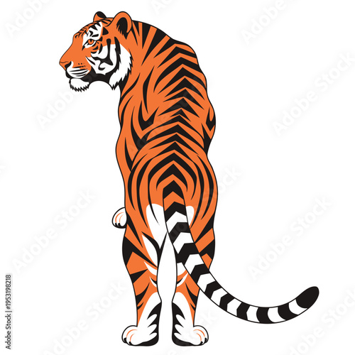 Cartoon Tiger Character – Upright Animal Design on White Background

