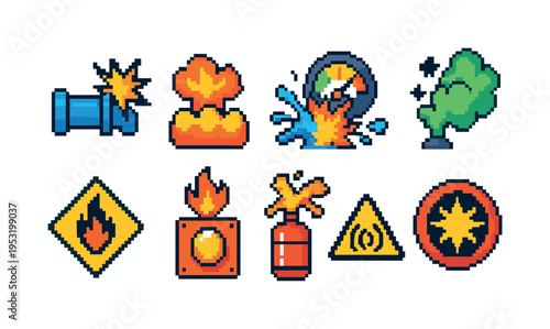 Pixel Art Danger Icons
