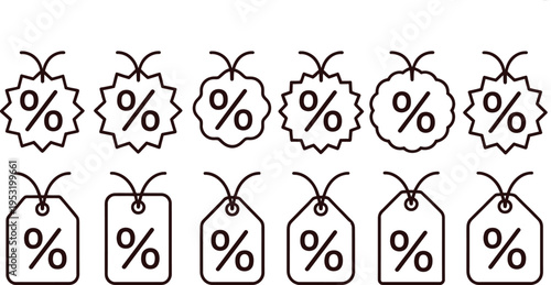 vector illustration set of sale tags and labels for shopping and retail design