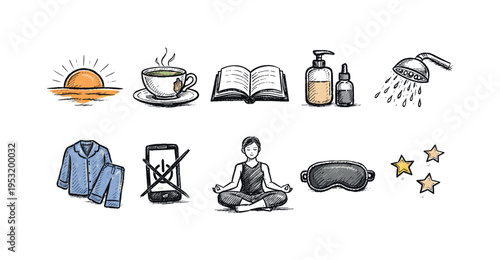Morning And Evening Routine Icons